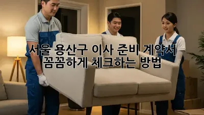 서울 용산구 이사 준비: 계약서 꼼꼼하게 체크하는 방법